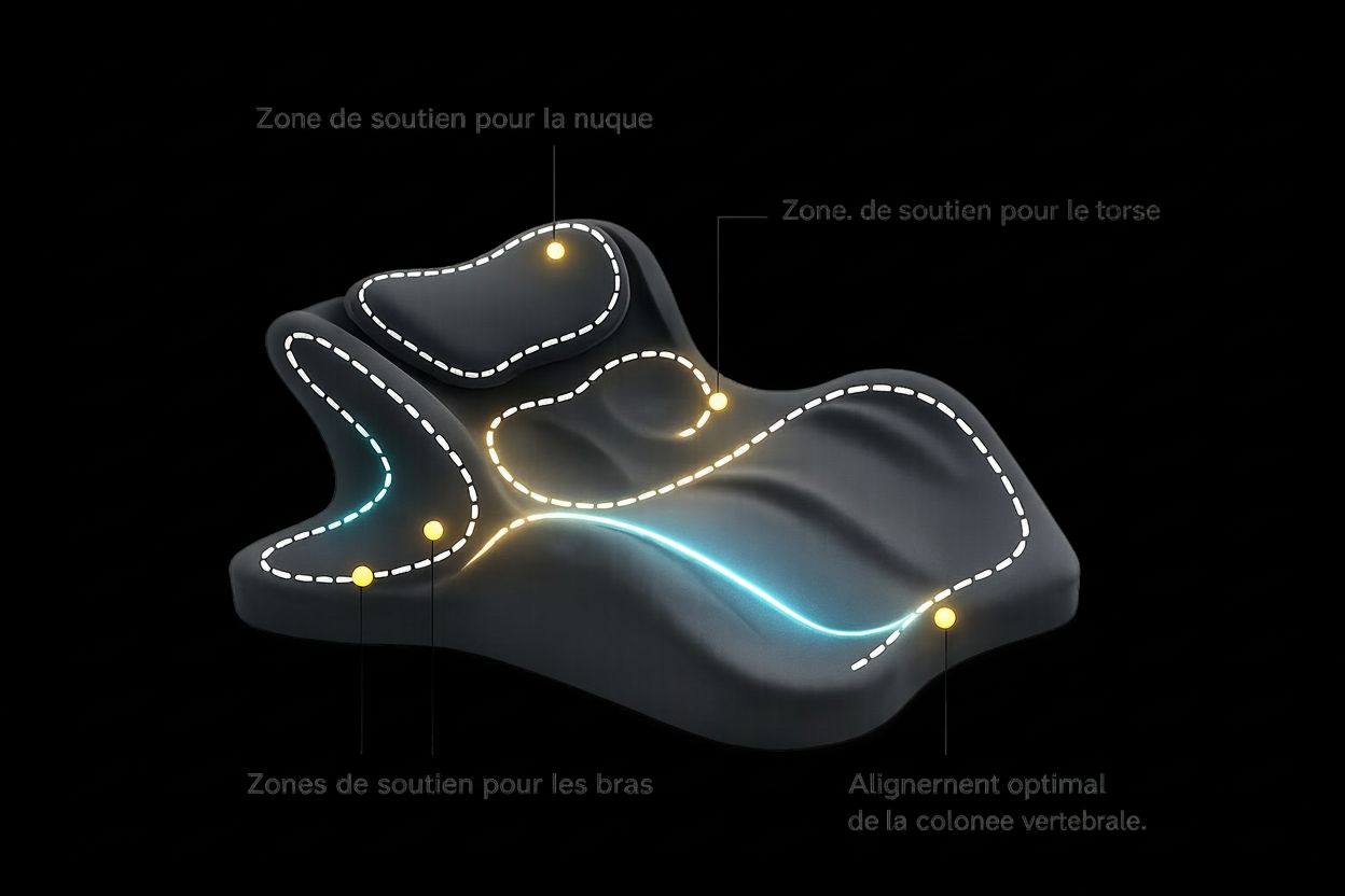 Coussin lombaire multifonction design ergonomique Dormiva