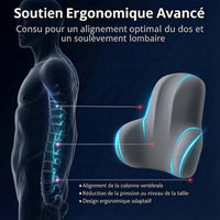 Coussin Lombaire Gris 2-en-1 Mémoire de Forme Orthopédique